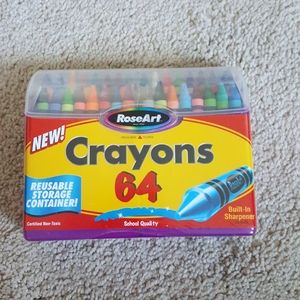 NWT RoseArt 64 crayons sealed vintage sharpener